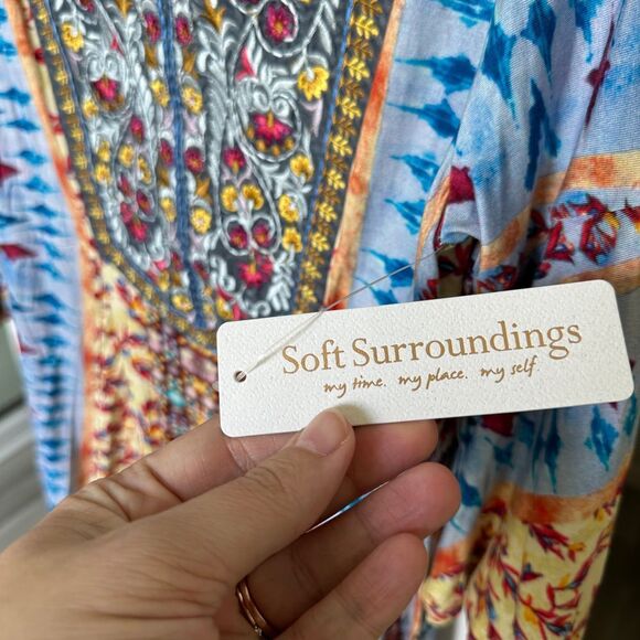 NWT Soft Surroundings Fifi Top‎ in Ecru Multi Size L - Picture 7 of 7